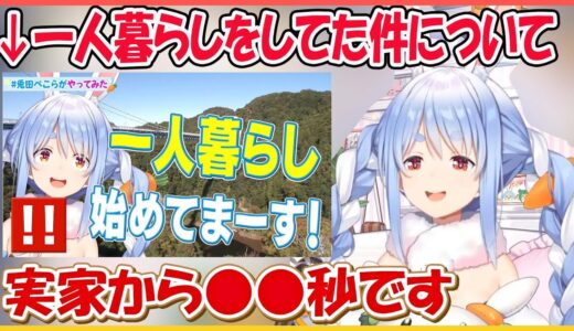 【ホロライブ切り抜き】誰にもバレずに１年前から一人暮らしをしていた件について話すぺこら【兎田ぺこら/hololive】